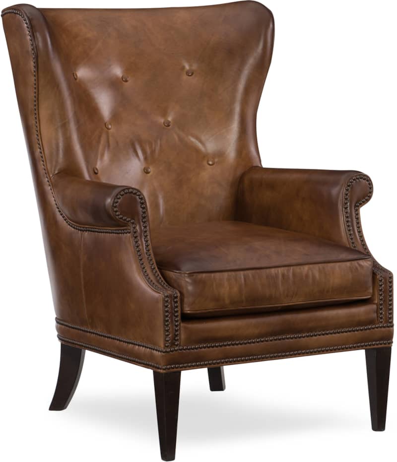 Hooker Furniture Living Room Maya Wing Leather Club Chair