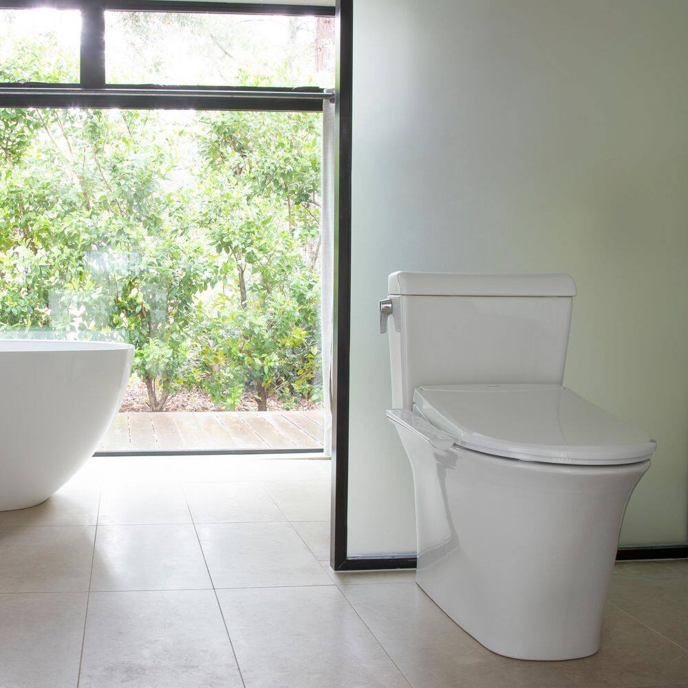 Brondell Swash Thinline T22 Luxury Electric Side Controlled Bidet Seat for Elongated Toilets in White T22-EW