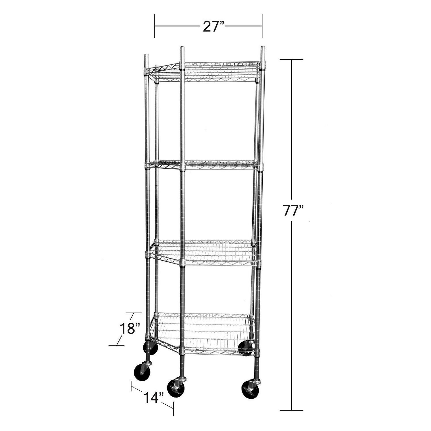 Trinity 4 Tier EcoStorage Corner Shelving with Wheels