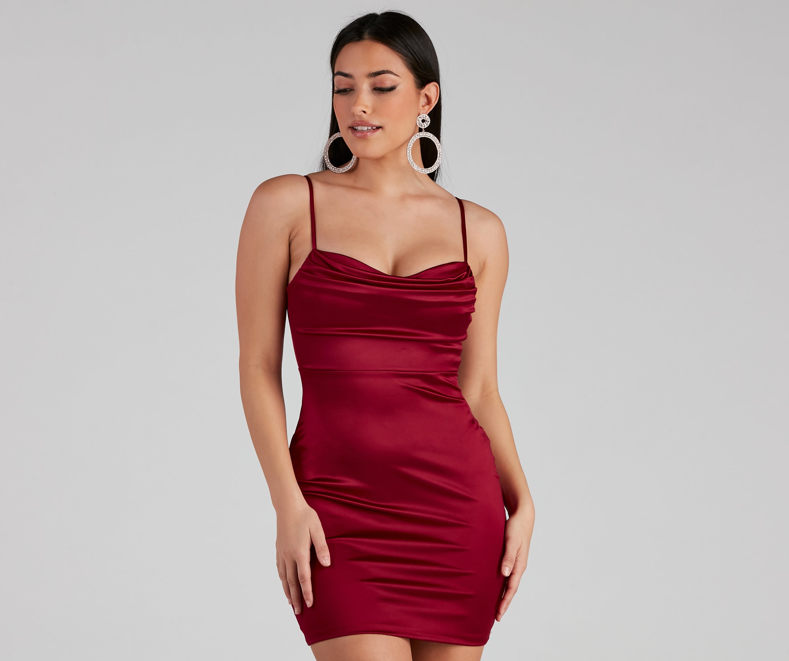 PLACEHOLDER - Sleek Vibes Satin Mini Dress