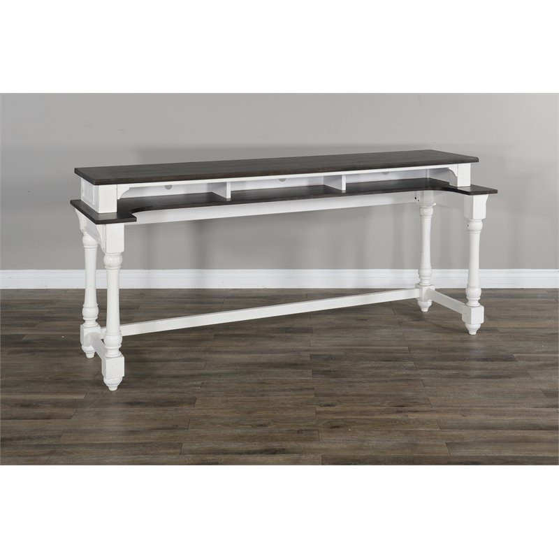 Sunny Designs Carriage House 76 quotWood Console Table in White/Dark Brown   Traditional   Console Tables   by Homesquare  Houzz