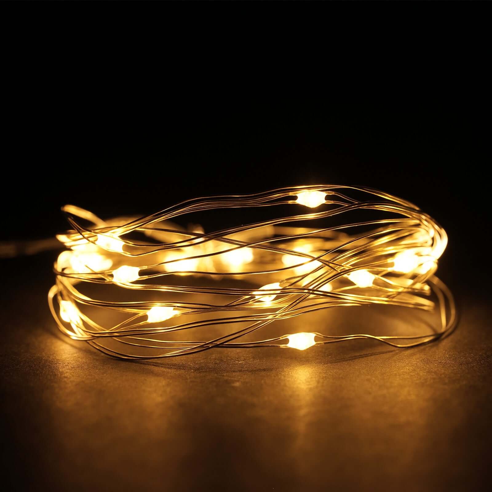 Clear Starry Bright 20 LED String Lights, Battery Operated Micro Fairy Lights 90