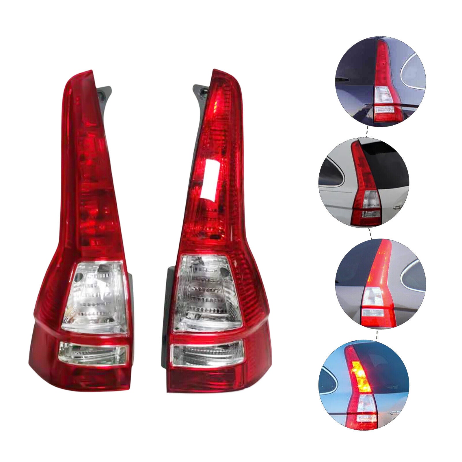 ZhdnBhnos Pair Tail Light Assembly For 2007-2011 Honda CRV CR-V Driver and Passenger Halogen Rear Taillamp Brake Lamp