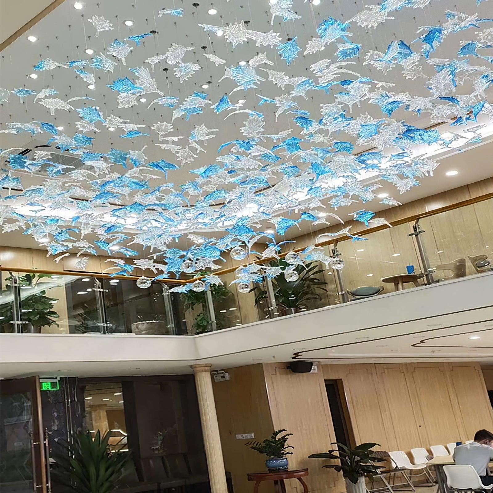 Multicolor Crystal Maple Leaf Chandelier