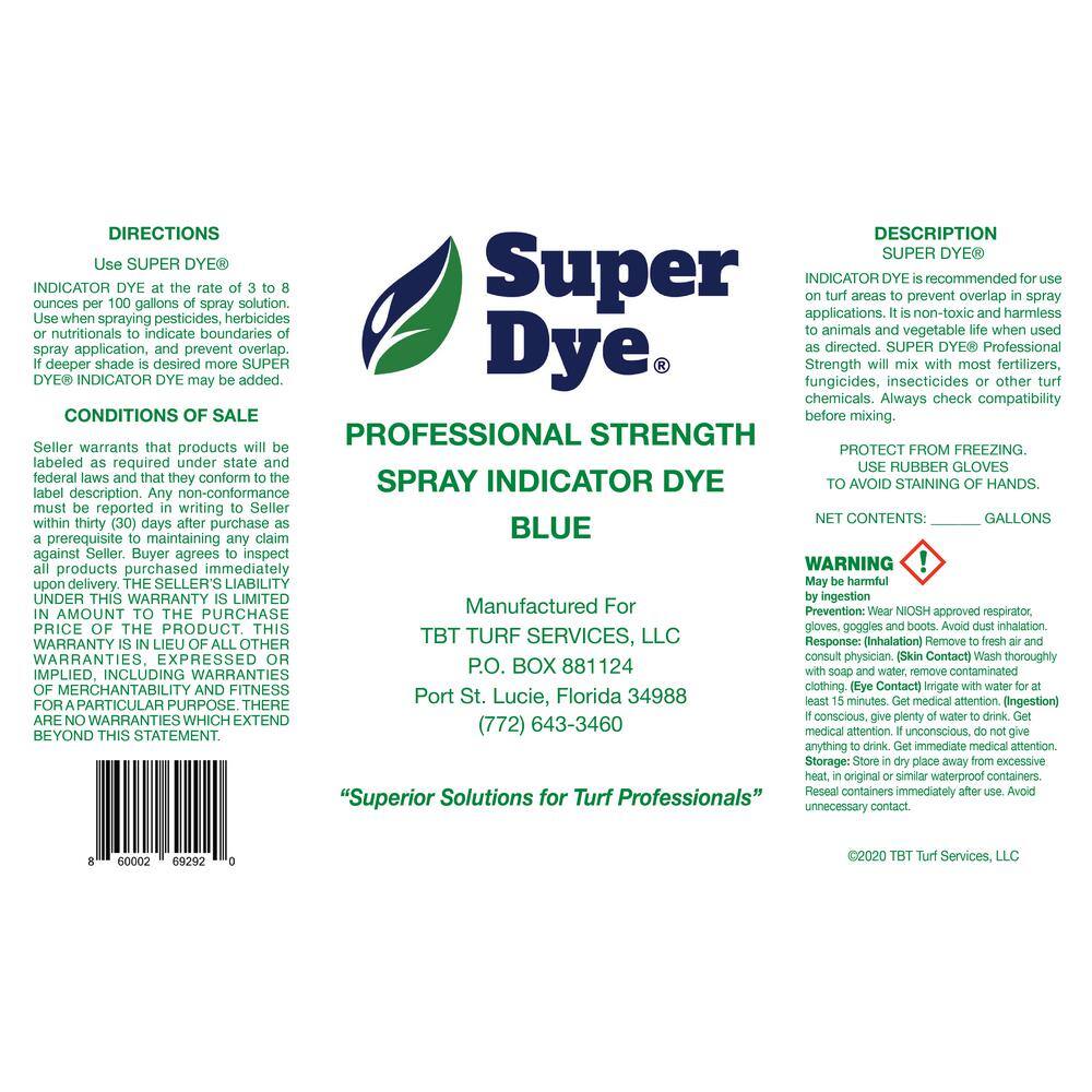 SUPER DYE BLUE a professional strength spray indicator dye to prevent overspray SUPER DYE BLUE