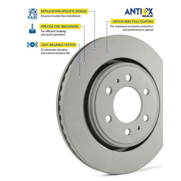 Goodyear Brakes 2126076gy Premium Antiox Coated Front Brake Rotor Automotive Vehicle Replacement Part For Pontiac Vibe Scion Toyota Corolla Matrix