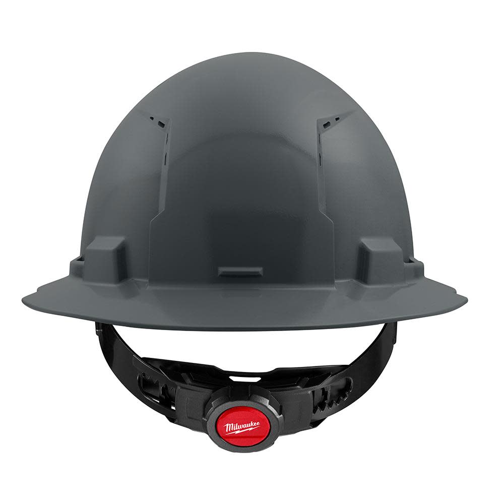 Milwaukee Gray Full Brim Vented Hard Hat with 4pt Ratcheting Suspension Type 1 Class C