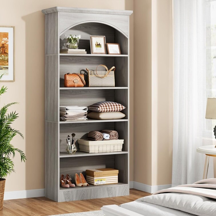 70.9'' Tall Bookcase with 5 Tier Storage Shelves