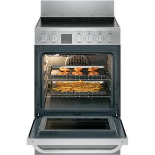 Haier 24 in. 2.9 cu. ft. Electric Range with Self-Cleaning Convection Oven in Stainless Steel QAS740RMSS