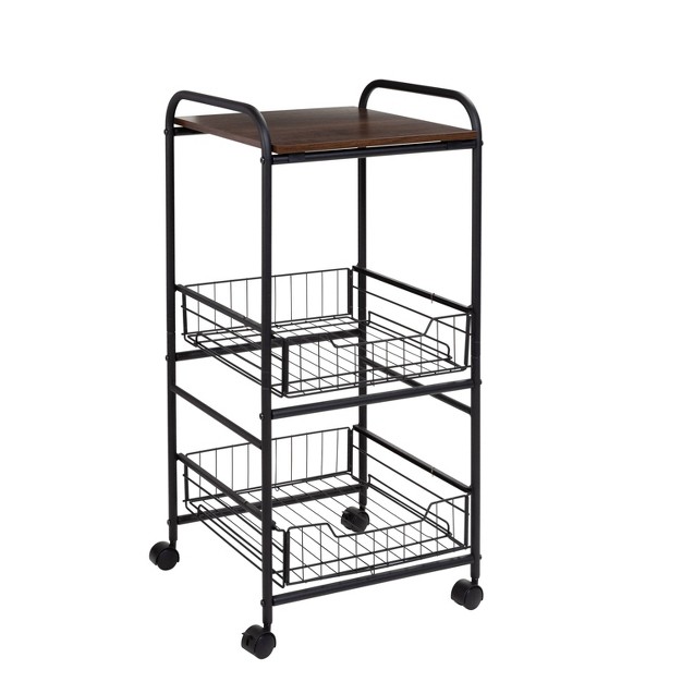 Honey can do 3 Tier Slim Rolling Cart With Pull Out Baskets