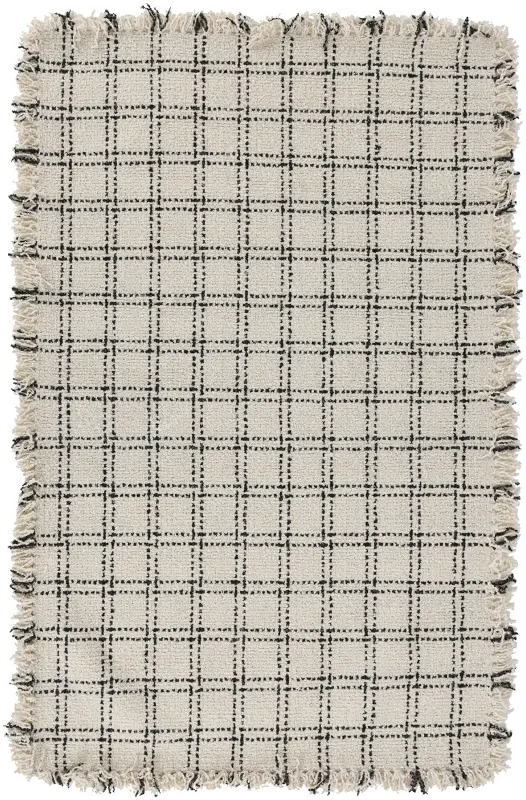 Bradbury 8 x 10 Ivory Wool Checkered Area Rug