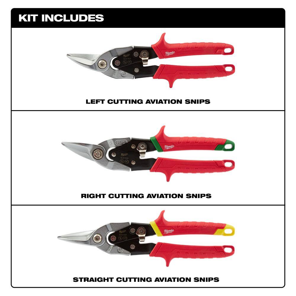 MW Left Right and Straight Aviation Snips (3-Pack) 48-22-4533