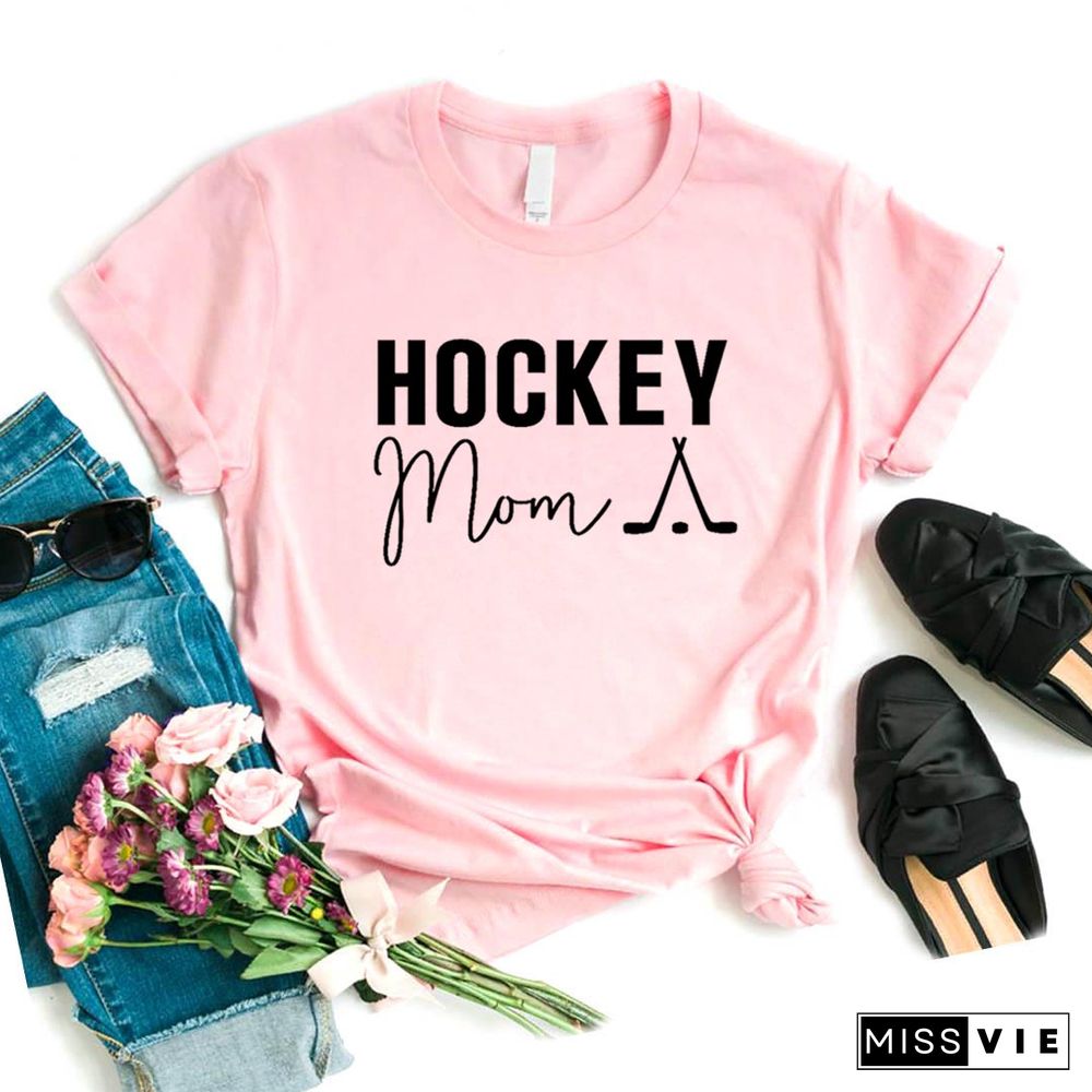 Hockey Mom Print Women Tshirts Cotton Casual FunnyT Shirt For Lady Yong Top Tee Hipster 6 Color NA-816