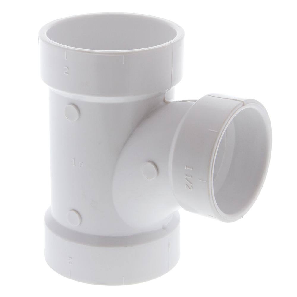 NIBCO 2 in. x 2 in. x 1-12 in. PVC DWV All Hub Sanitary Reducing Tee C4811HD22112