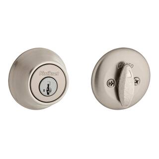 Kwikset 660 Satin Nickel Single Cylinder Deadbolt Featuring SmartKey Security and Microban Technology T66015SMTCPK6V2