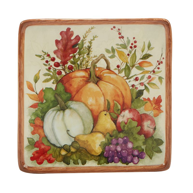 Certified International Harvest Blessings 4-piece Canape Plate Set