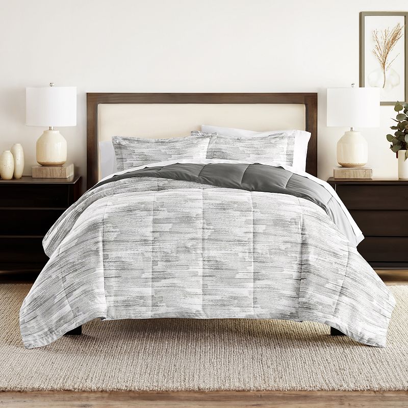 Home Collection Textured Stripe All Season Reversible Comforter Set