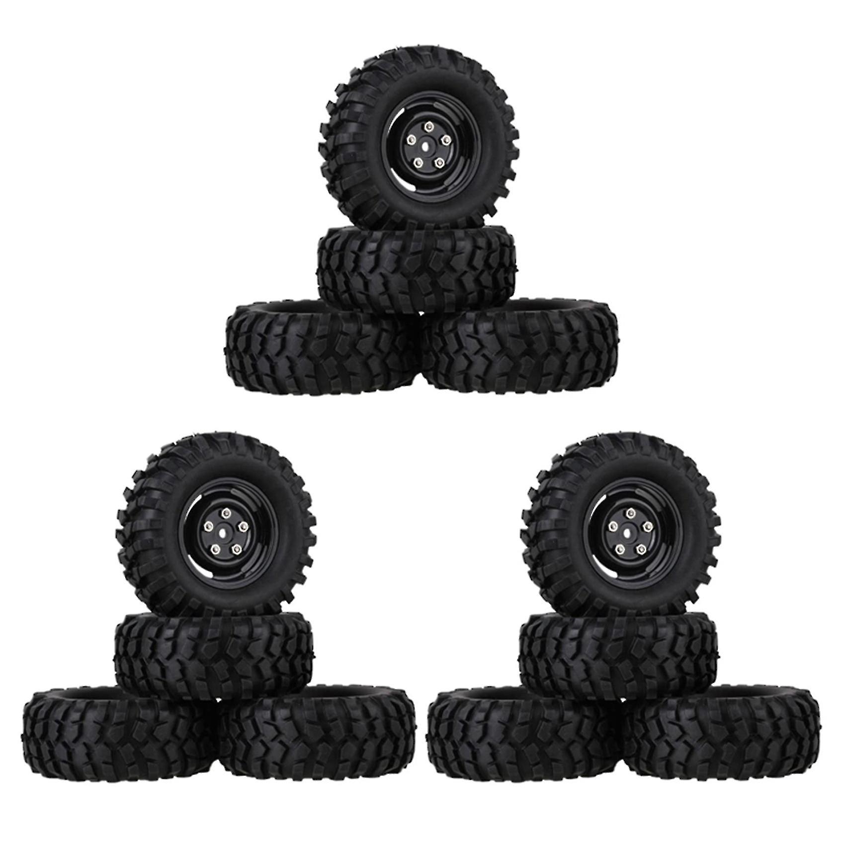 12pcs 96mm 1.9 Inch 12mm Hex Wheel Rim And Tyres Tires For 1/10 Rc Crawler Car Redcat Traxxas Trx4