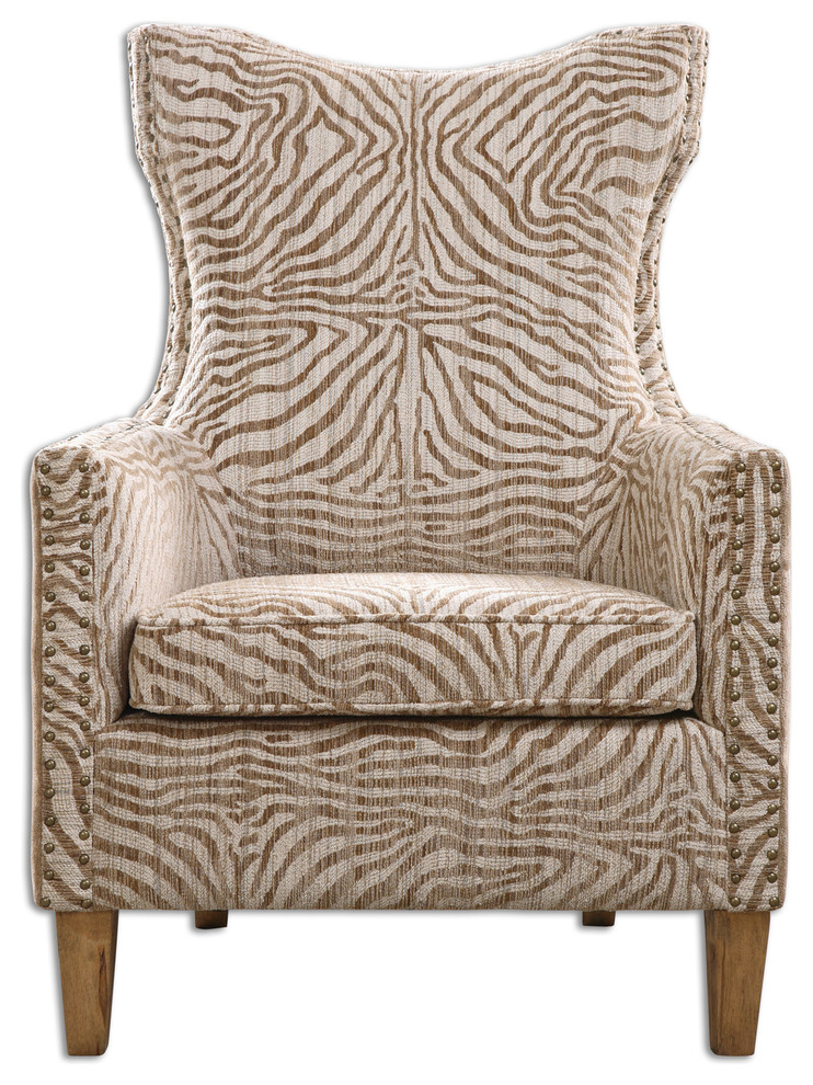 Kiango Animal Pattern Armchair   Transitional   Armchairs And Accent Chairs   by Ownax  Houzz