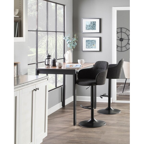 Boyne Upholstered Industrial Swivel Adjustable Bar Stool - N/A