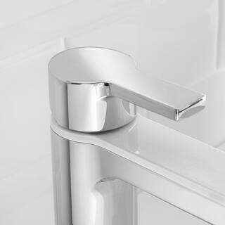 Glacier Bay Modern Single-Handle Single-Hole Bathroom Faucet in Dual Finish Chrome and White HD67771W-6076