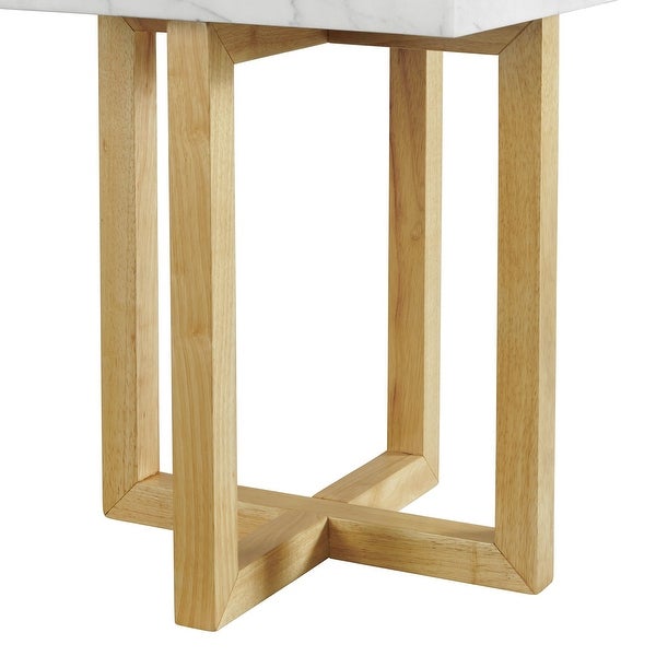 Picket House Furnishings Meyers Marble Square End Table in Natural