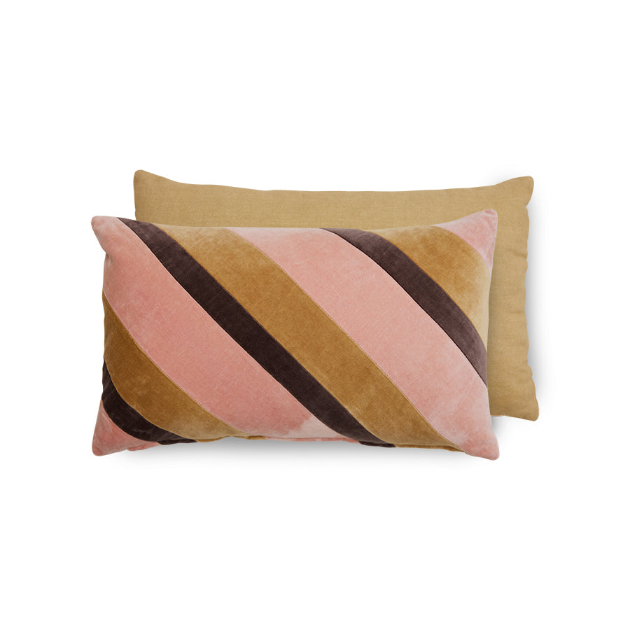 Striped velvet pillow Sunkissed