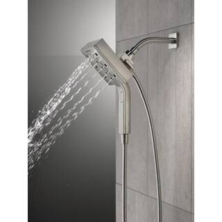 Delta In2ition 4-Spray Patterns 2.5 GPM 4.5 in. Wall Mount Dual Shower Heads in Lumicoat Stainless 58473-SS-PR25