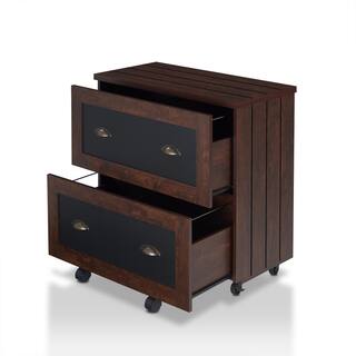 Furniture of America Gaula Vintage Walnut File Cabinet with Caster Wheels HFW-1650C6