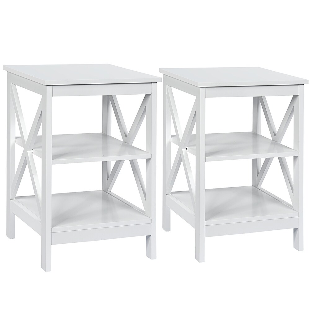 Copper Grove Nurota 3 tier X cross End Tables (Set of 2)
