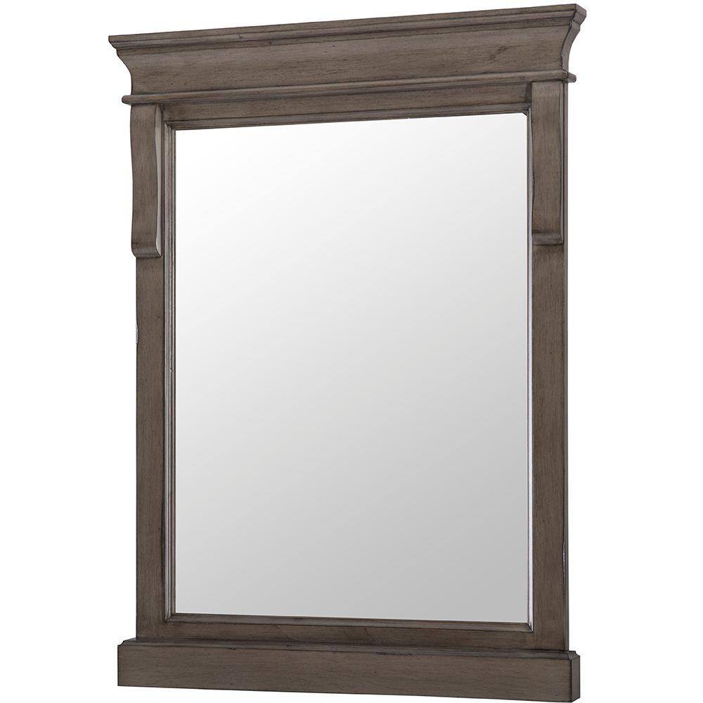 Home Decorators Collection 23.5 in. W x 32 in. H Framed Rectangular Bathroom Vanity Mirror in Distressed Grey NADGM2432