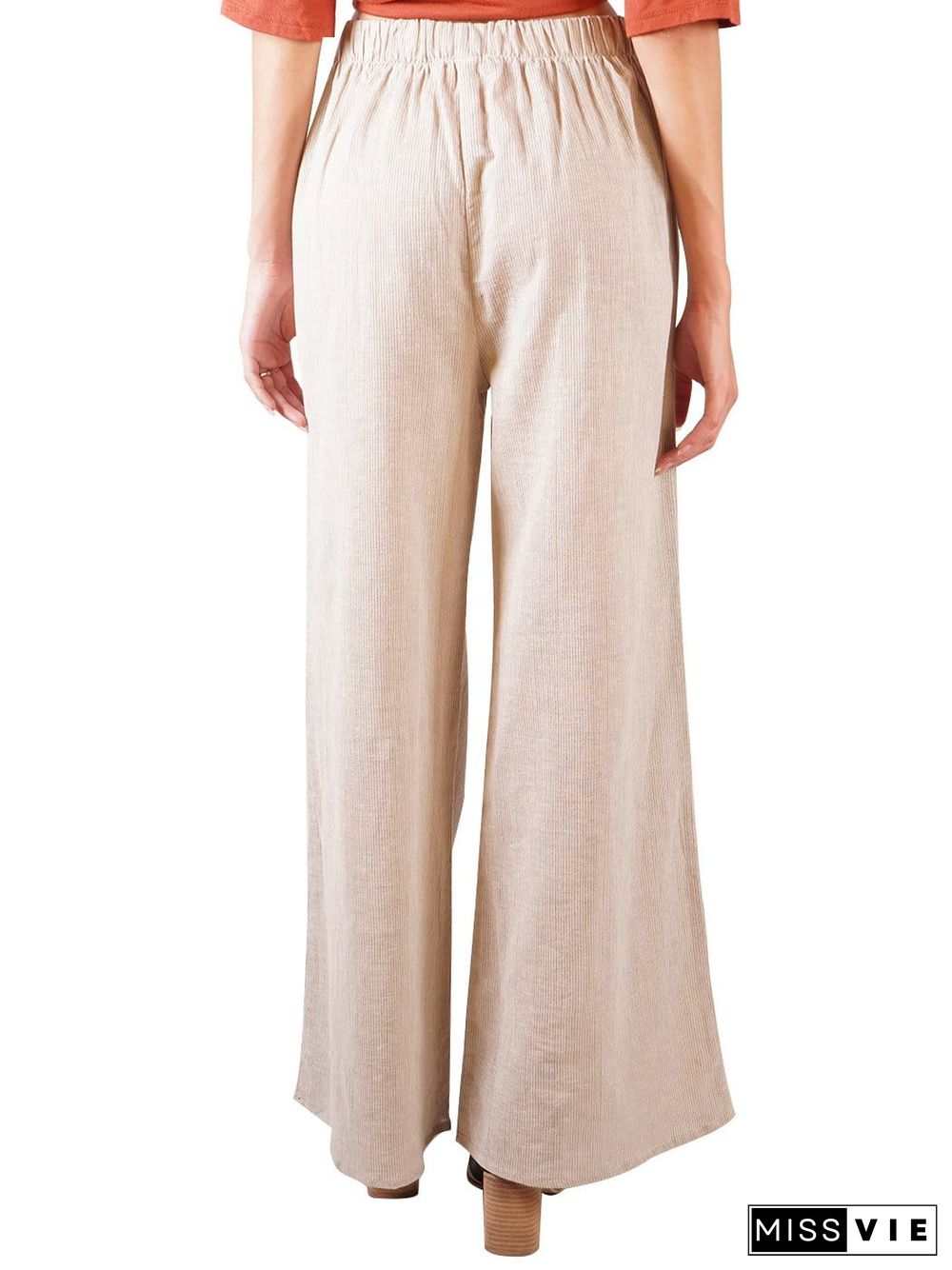 Casual Cotton Elastic Waist Pants