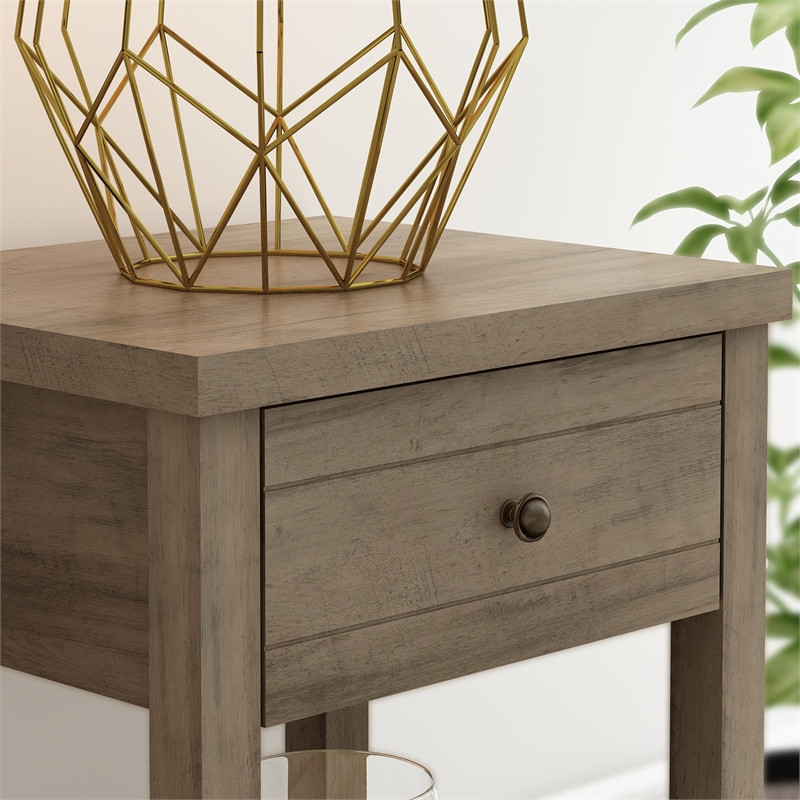 Living Essentials by Hillsdale Harmony Wood Accent Table in Knotty Gray Oak   Transitional   Side Tables And End Tables   by Homesquare  Houzz