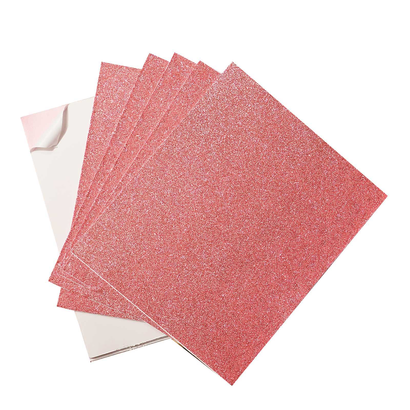 10 Pack Self-Adhesive Glitter DIY Craft Foam Sheets - Rose Gold 12