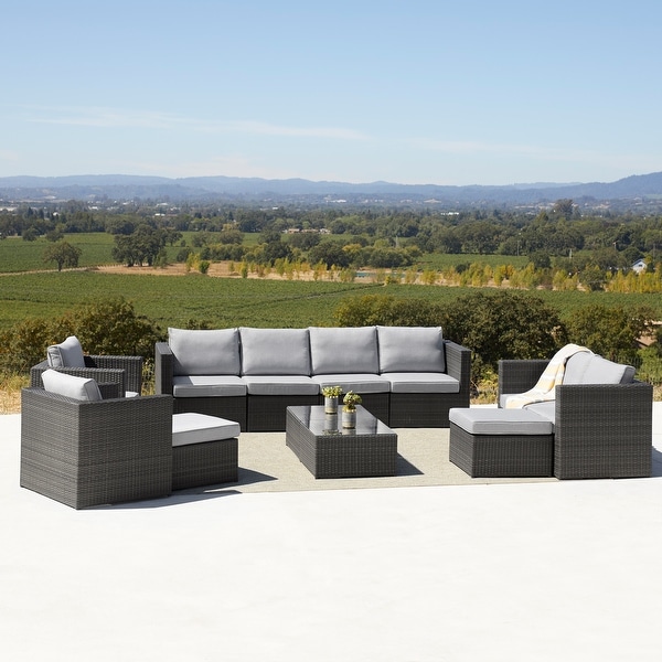 Corvus Trey 12piece Sectional Wicker Patio Sofa Set