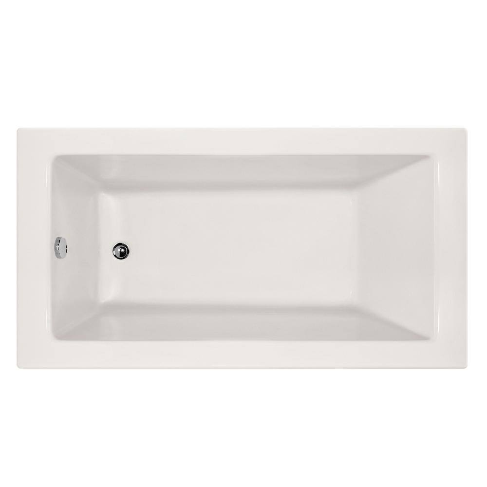 Hydro Systems Shannon 66 in. Acrylic Rectangular Drop-in Left Drain Soaking Tub in White CSYD6632LTOW