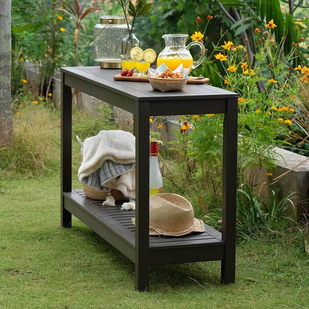 Cambridge Casual Braga Dark Gray Wood Outdoor Side Table