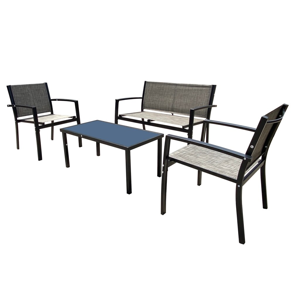 4 Pieces Patio Outdoor Garden Patio Poolside Lawn Chairs