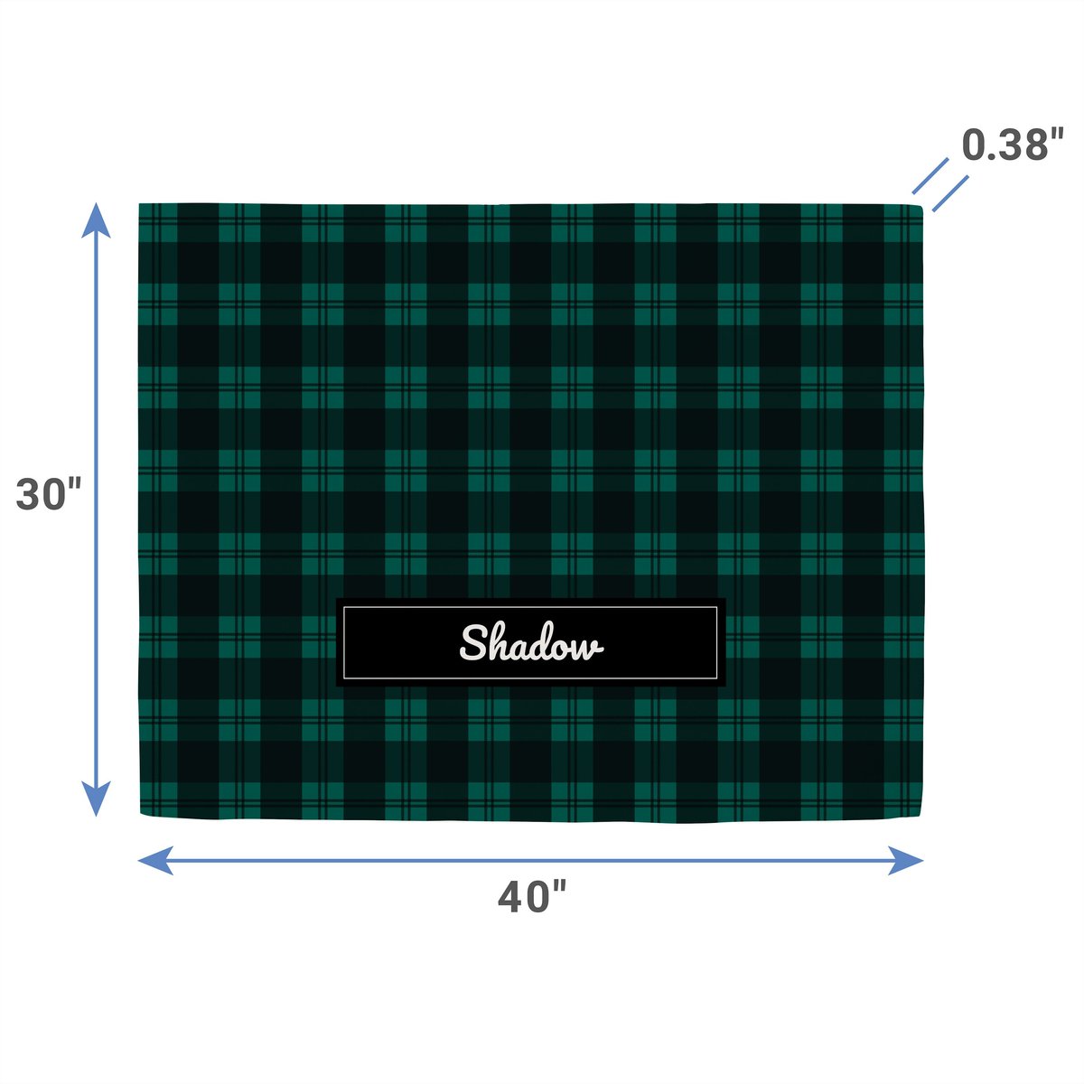 Frisco Personalized Plaid Sherpa Cat and Dog Blanket， 30\