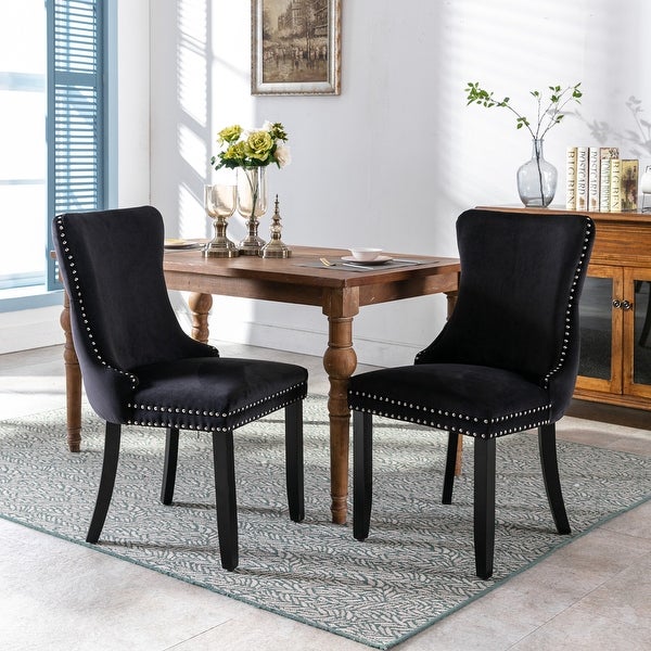 Velvet Dining Chairs Set of 2，for Kitchen Diningroom