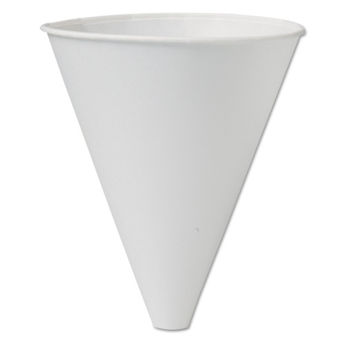 Dart Bare Eco-Forward Treated Paper Funnel Cups， 10oz. White， 250/Bag， 4 Bags/Carton (10BFC)