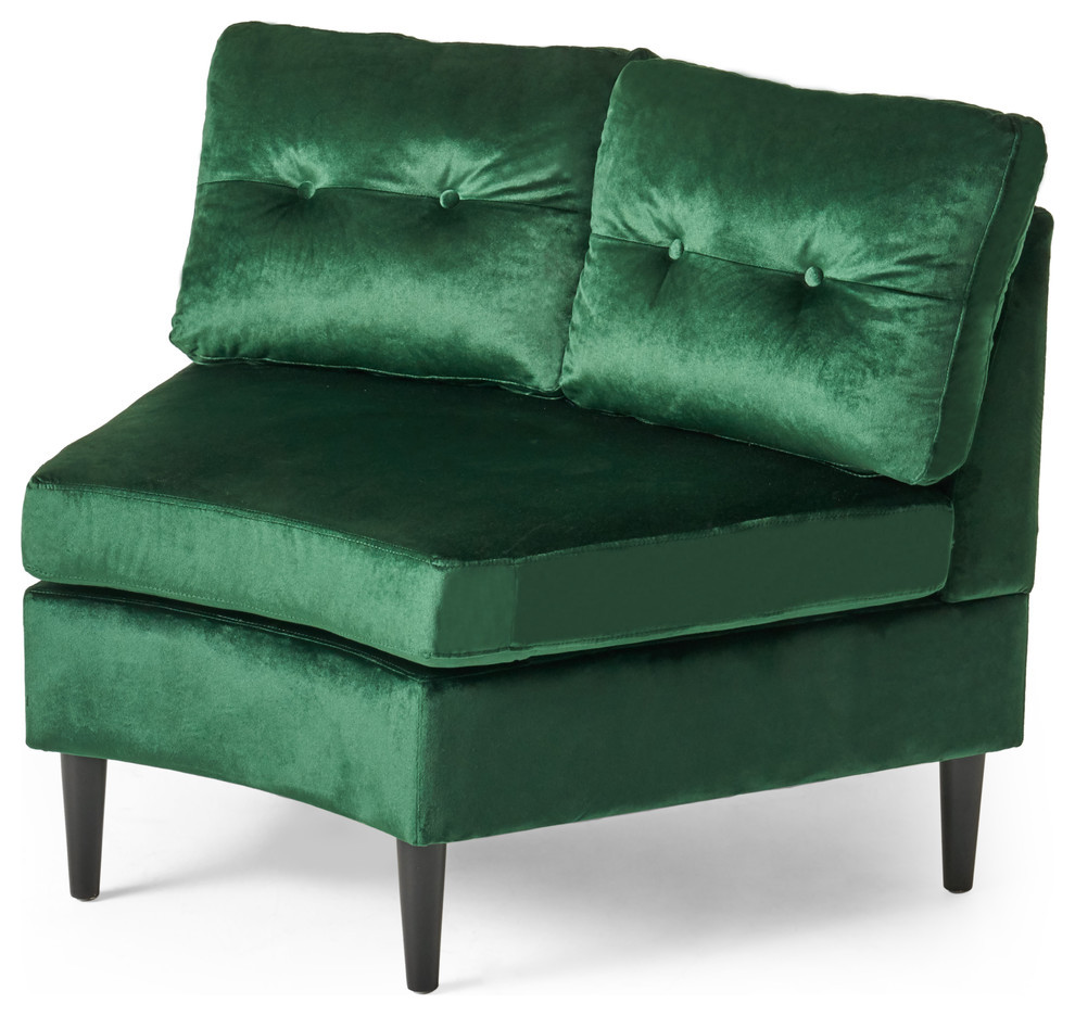 Modesty Glam Velvet Modular 6 Seater Sectional   Midcentury   Sectional Sofas   by GDFStudio  Houzz