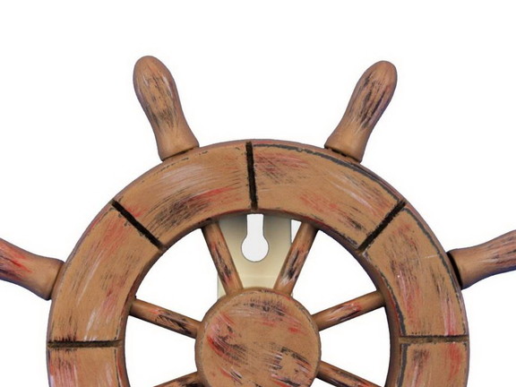 Handcrafted Model Ships Wheel 6 107 Rustic Wood Fi...