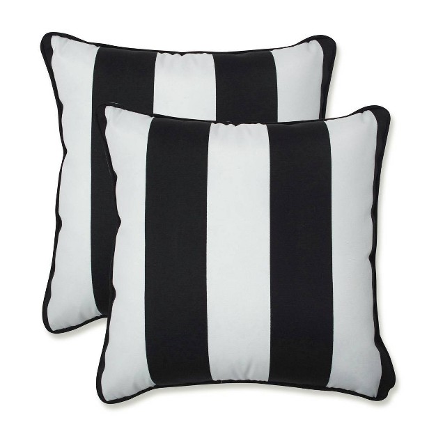 Cabana Stripe 2pc Outdoor Throw Pillows Pillow Perfect