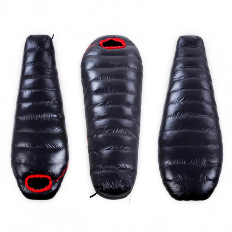 Hot Selling Outdoor Camping Winter Ultralight Duck/Goose Down Mummy Black Sleeping Bag