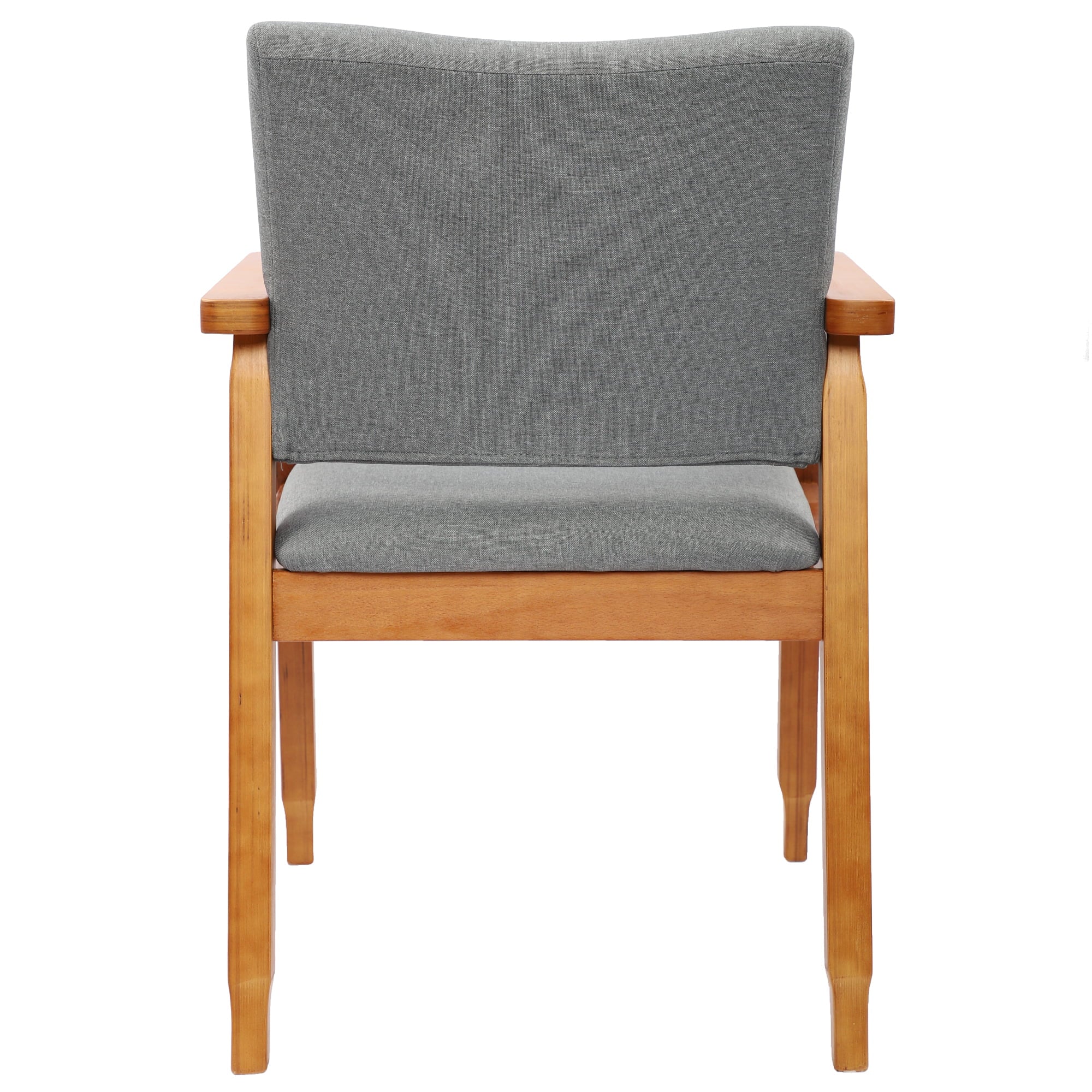 Gray Mid-Century Fabric Upholstered Arm Chair， Dining chair， Set of 1