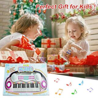 Gymax Z-Shaped Kids Toy Keyboard 37-Key Electronic Piano Pink GYM03937