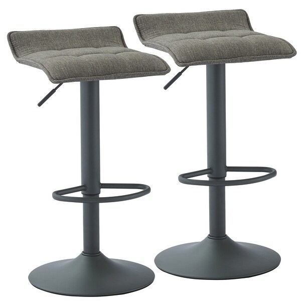 Pluto-Adjustable Height Fabric Stool， Set of 2