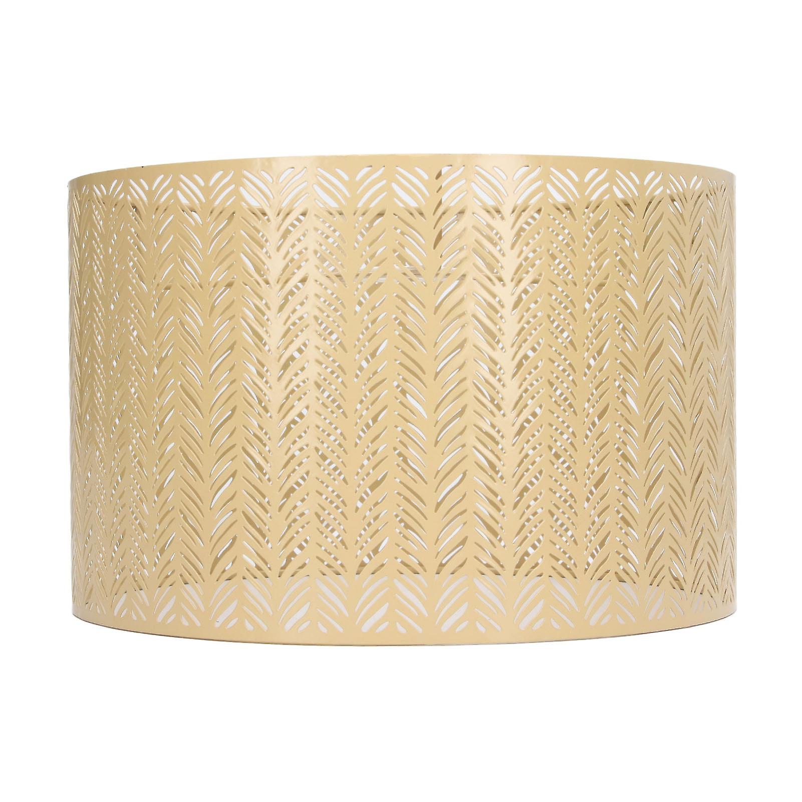 Drum Lamp Shade E27 E14 Clip Fir Leaf Shape Hollow Out Metal Decorative Lampshade Cover for Table Wall Ceiling Lamp Gold