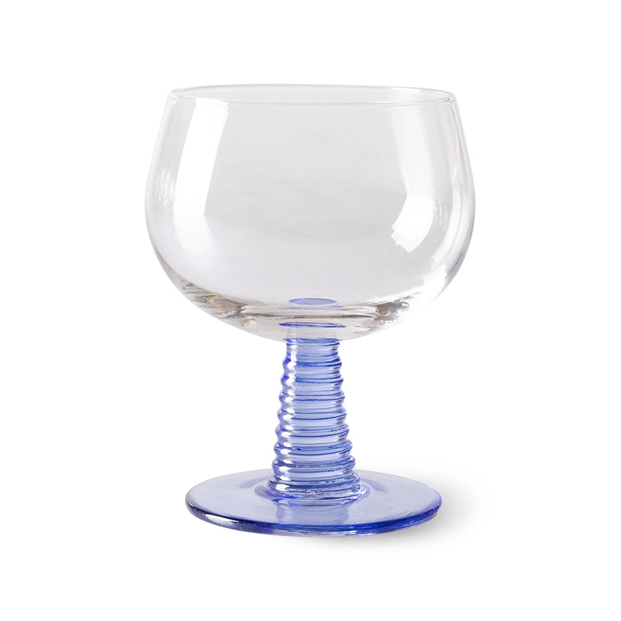 Wine glass - blue - low stem